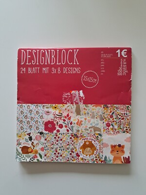 Designblock 24 Blatt 3×8Designs 15×15cm