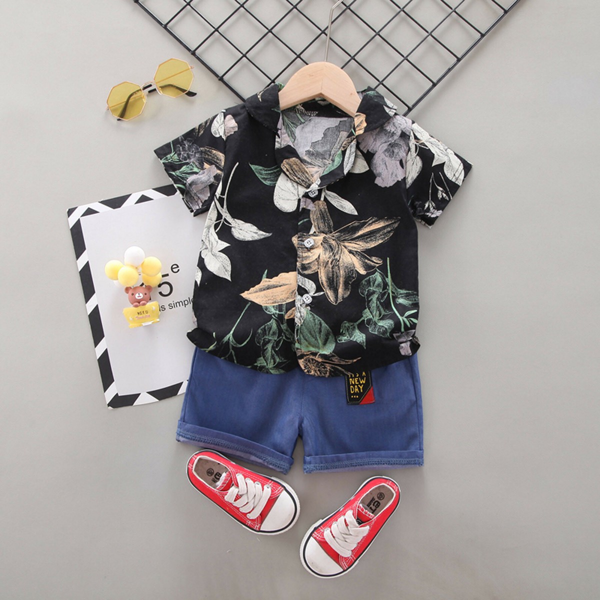 Boys Shorts Sets - Fresh Orange Fruit Print T-Shirt & Athletic Pants Outfits For Ages 6-14