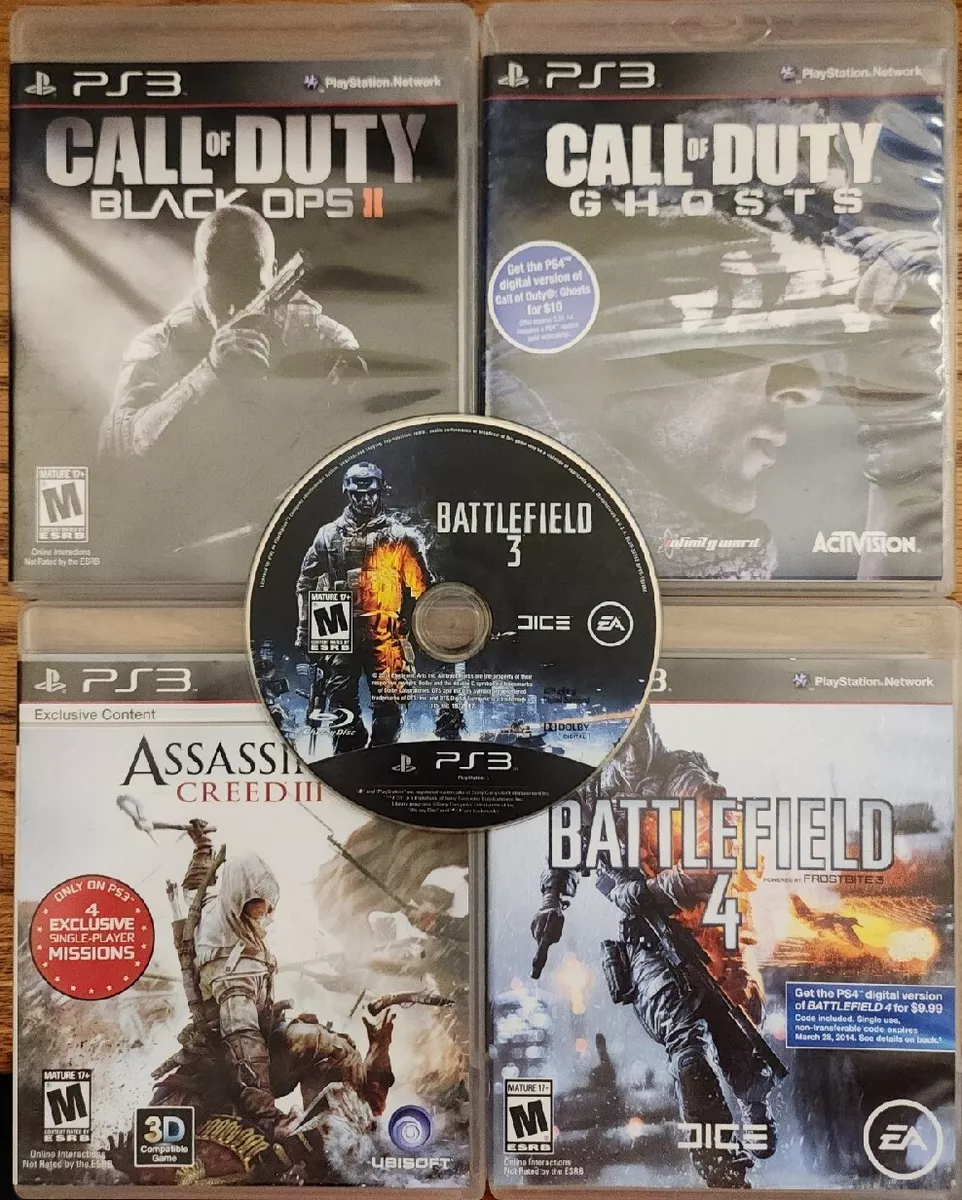 4 SONY PS3 GAMES CALL OF DUTY BLACK OPS MODERN WARFARE 2 & 4 & ASSASSINS  CREED 3