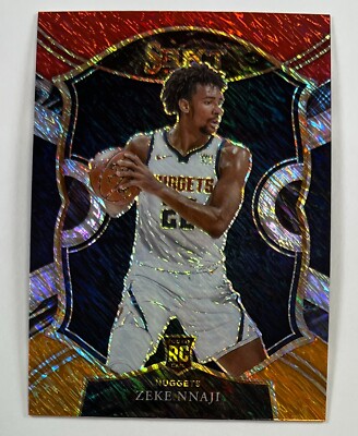2020-21 Panini Select #82 Zeke Nnaji Premier Red White Orange Shimmer MAR5