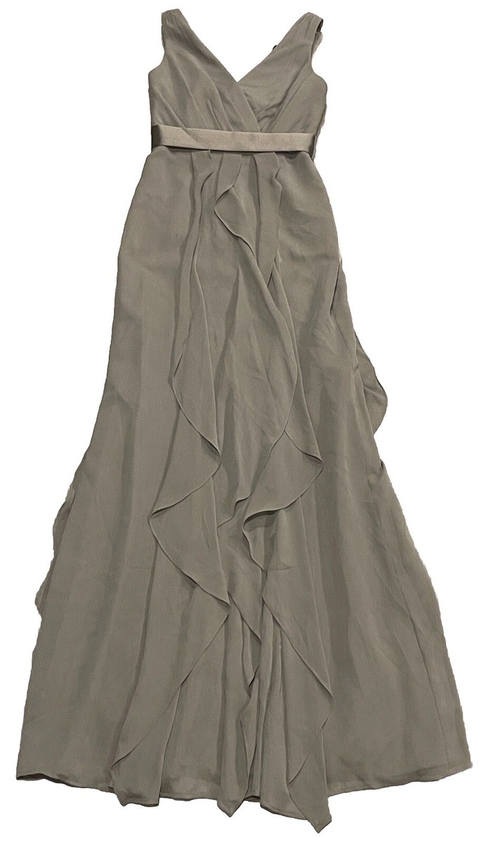 vera wang charcoal bridesmaid dress WHITE By crinkle gown formal waterfall Sz 0 SHEIN Elegant Minimalist Sexy material:Polyester Size:15.5 / 36