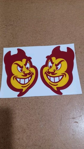 Arizona State Sun Devils Full Size Football Helm Aufkleber (sparky) 20 Mils