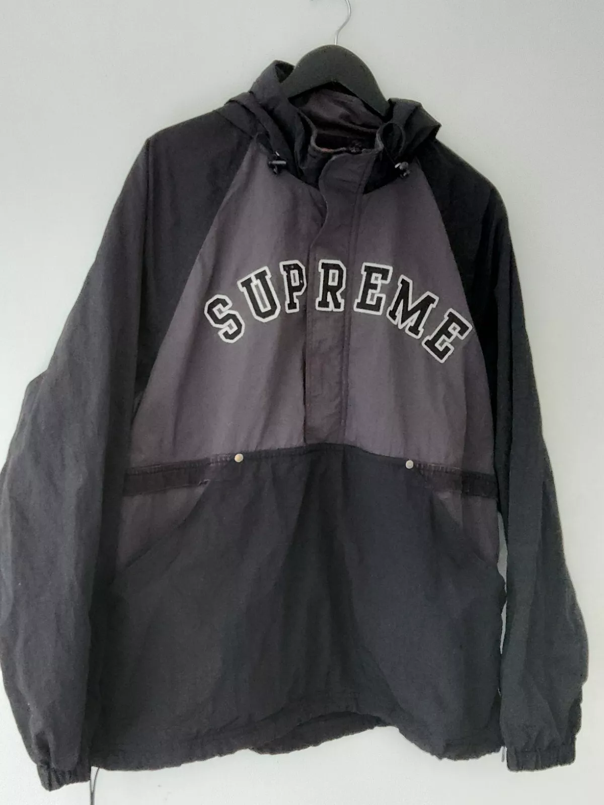 SS18 Supreme Escarpin Fermeture Éclair Pull L Large Eau Résistant Noir Veste