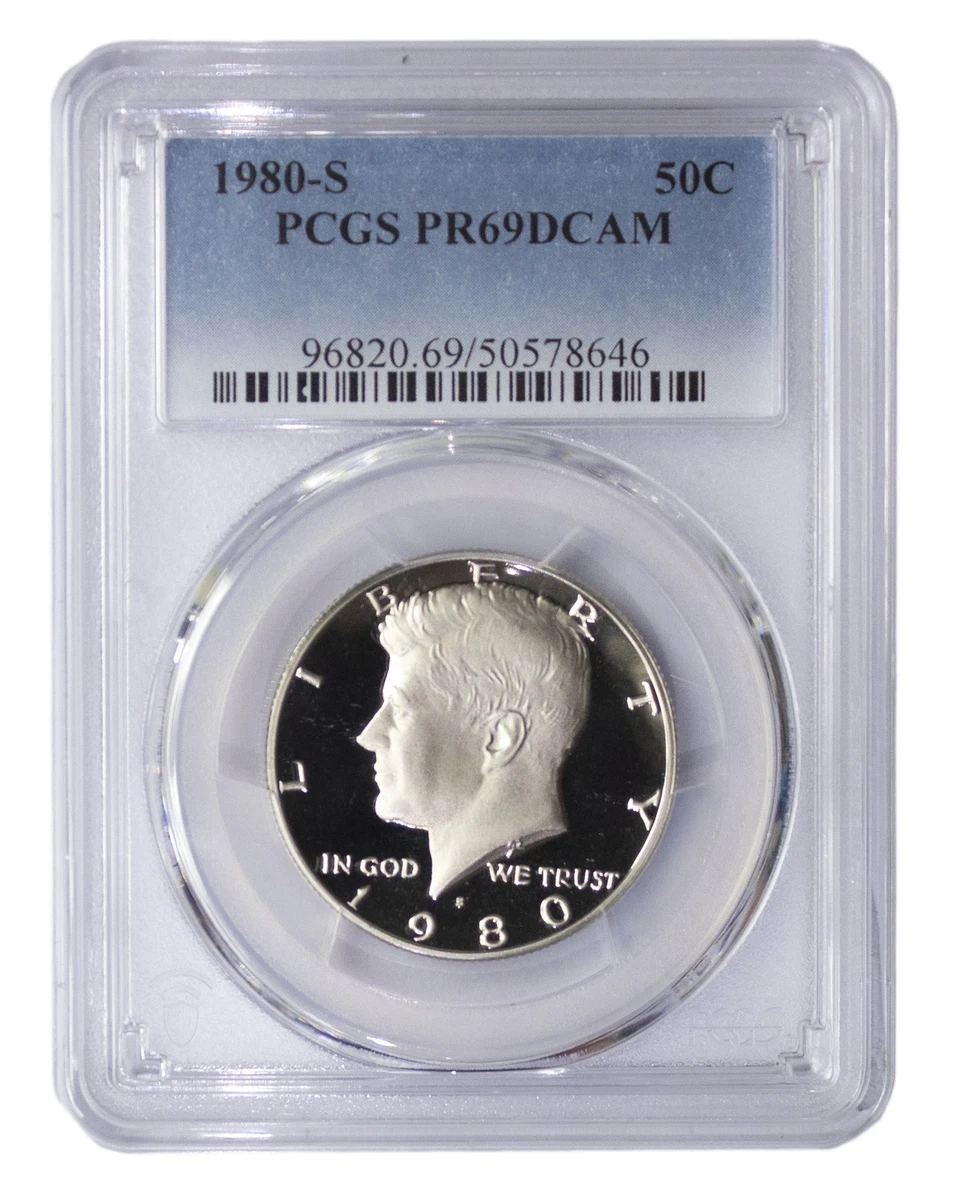 PCGS Certified PR 69 Graded 1980 Kennedy US Half Dollars (1964-Now