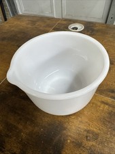 Vintage Glasbake #6 Sunbeam 20 CJ Small Milk Glass Mixing Bowl Pour Spout 