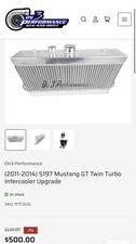 11-14 Mustang Gt On3 Performance Twin Turbo Intercooler 5 Core 11-14 Mustang Gt On3 Performance Twin Turbo Intercooler 5 Core