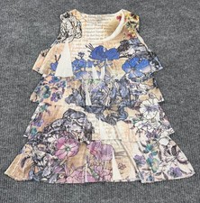 Dressbarn Tiered Ruffle Pleated Floral Print Blouse Women’s S