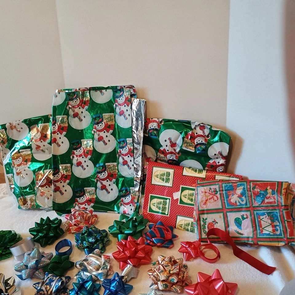 Arcos, Vintage, Navidad, envoltura de regalo, retro, lote de 30, papel de envolver gratis de colección.  Foto 3 de 4