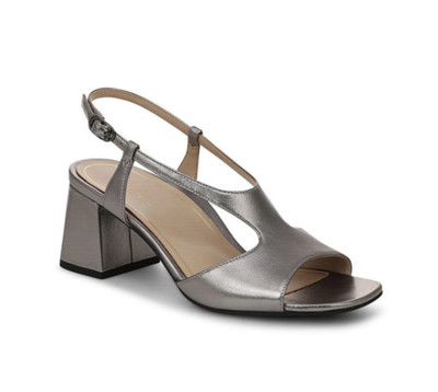 VIONIC Women's Raquel Heeled Sandal, Pewter Leather NEW WT