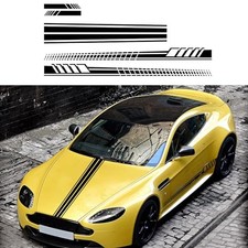 Sports Racing Stripe Car Sticker DIY Styling Decorative Hood Rearview Black