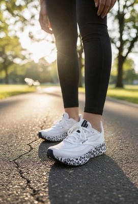 Brooks Revel 9 White w/ Snow Leopard Running Shoe - Size 7.5W - BRAND NEW w/ BOX