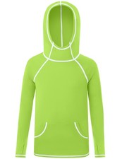 DRONIRING Boy Rash Guard Hoodie, Kids Youth UPF 50+ 8-10 Years, 20-lime Green