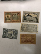Lot Of 5 Austria 20 Heller Bank Notes Bills Vintage 1920’s