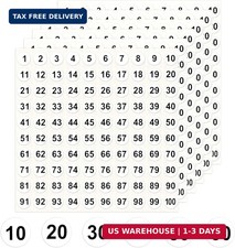 Number Stickers 1-100, 2500 PCS Vinyl Consecutive Self-Adhesive Small Round Labe