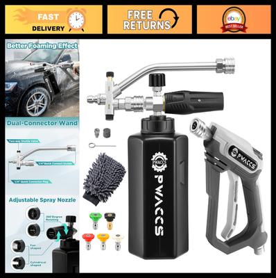 #ad Pressure Washer Foam Gun Kit Dual Connector 4000 PSI 1.5L Foam Cannon Car W $85.49