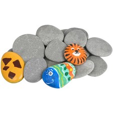 15 Pcs 2-3 Inch Flat Painting Rocks for DIY Crafts Kindness Rocks Garden Decor
