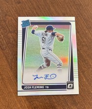Josh Fleming 2021 Optic Rated Rookie Silver Prizm Holo Auto Rays Mariners RC