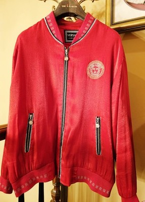 Gianni Versace Pre-Death Red Zip Up Medusa Head Logo Jacket Italy