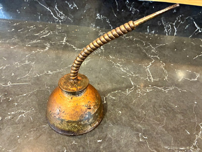 Vintage Metal Round Oiling Can, Click Bottom type,  6'' X 3 1/2'' X 3''