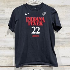 Nike Caitlin Clark Indiana Fever T-Shirt Kids L Black Cotton WNBA Rebel Edition
