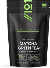 Organic Matcha Green Tea Extract 1360mg - 90 Vegan Capsules - Boosted with Turm
