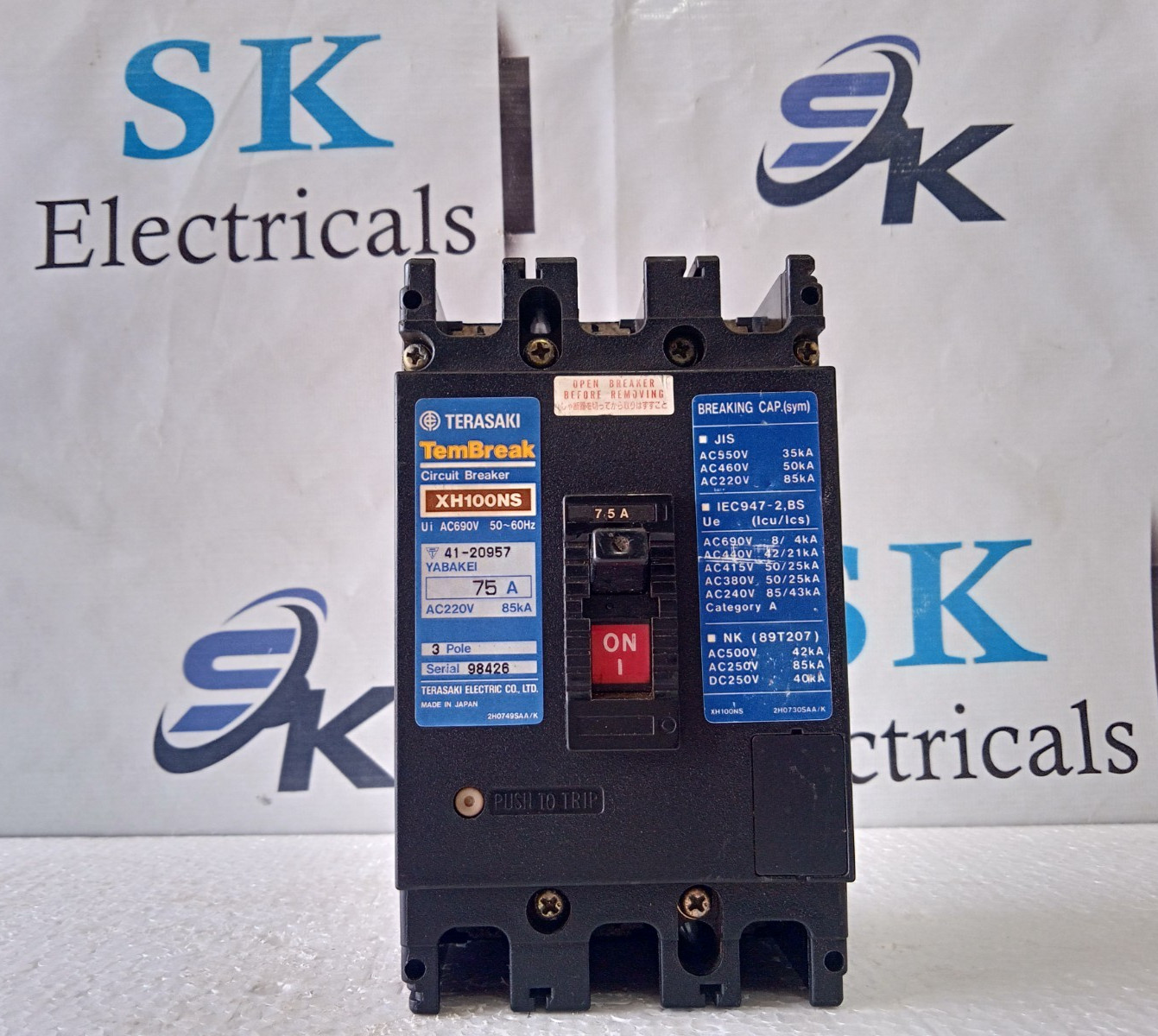 Terasaki Tembreak Xh100Ns 75A Ac220V 3Pole Circuit Breaker
