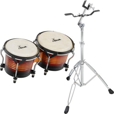 Hochwertige Bongos Sunburst Naturfell und professionelles Stimmsystem + Ständer!