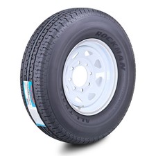 Rockman Trailer Tire Wheel St23585r16 12-ply F 128m 8x6.5 Pcd White Spoke Rim