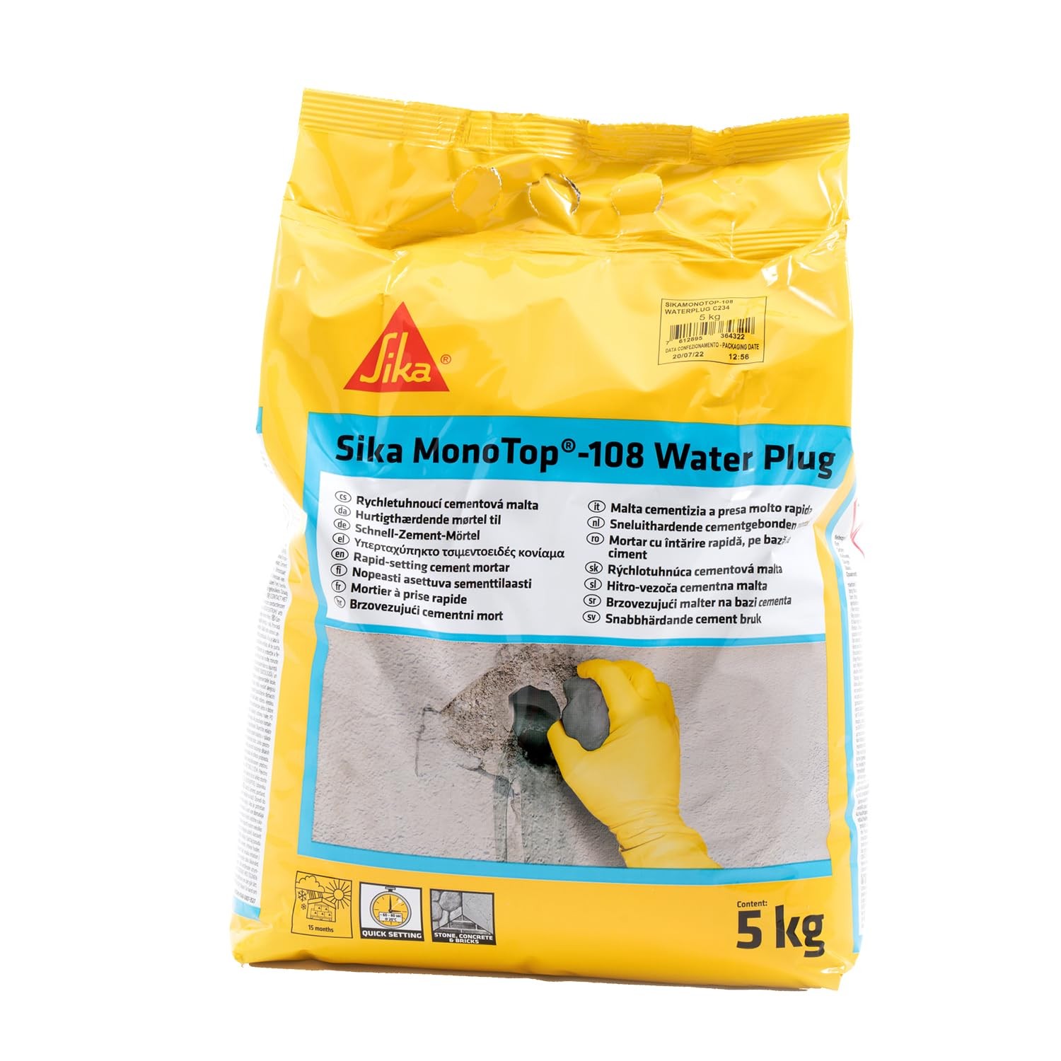 Sika - Sika Monotop 108 WaterPlug, Grigio - Miscela cementizia a presa istantane