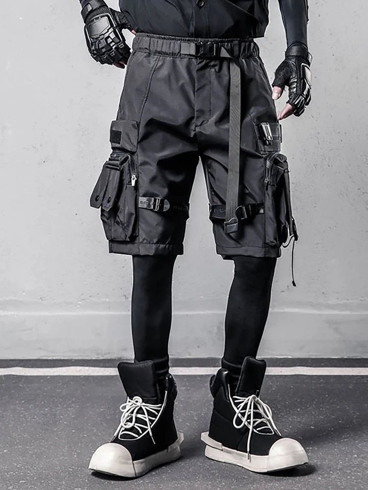 Pantalones Cortos de Carga Niepce Japoneses Streetwear Techwear Paracaidista para Hombre Foto 2 de 4