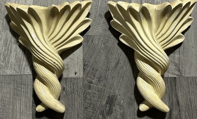 Vintage Chalkware Wall Sconce Set 9  Wall Deco Planter 1960's-70s W5