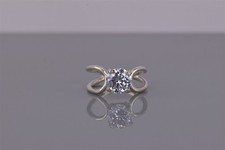 Sterling Silver 8mm Cubic Zirconia Looped Solid Band Ring 925 Sz: 6