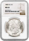 1883 CC Carson City $1 Morgan Silver Dollar NGC MS63 Brilliant Uncirculated Coin