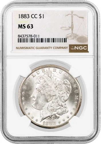 1883 CC Carson City $1 Morgan Silver Dollar NGC MS63 Brilliant Uncirculated Coin