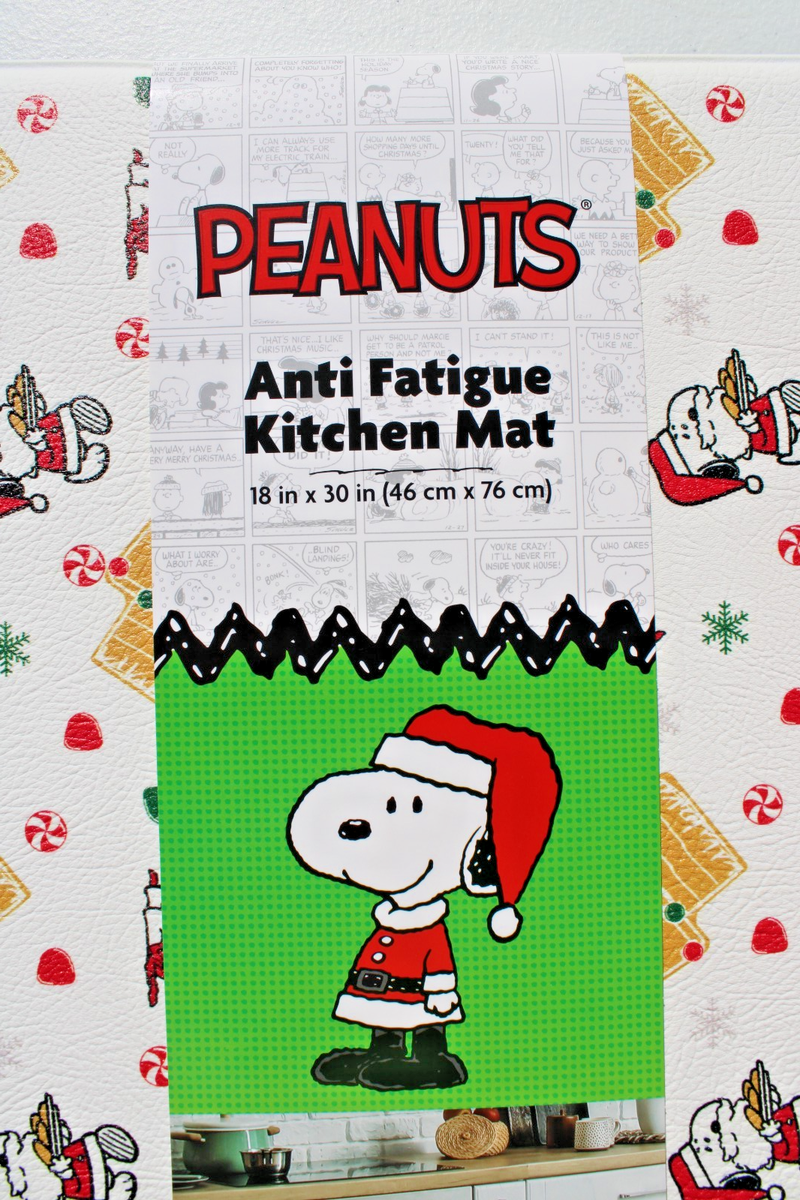 Peanuts Anti Fatigue Kitchen Mat 18”x30” Snoopy Christmas