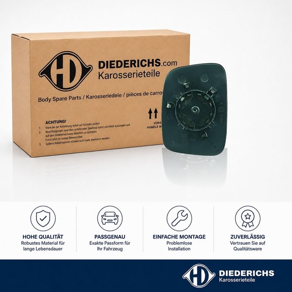 Spiegelglas Aussenspiegel Rechts Diederichs 2272126 FÜR VW Ersatzglas Spiegel-image