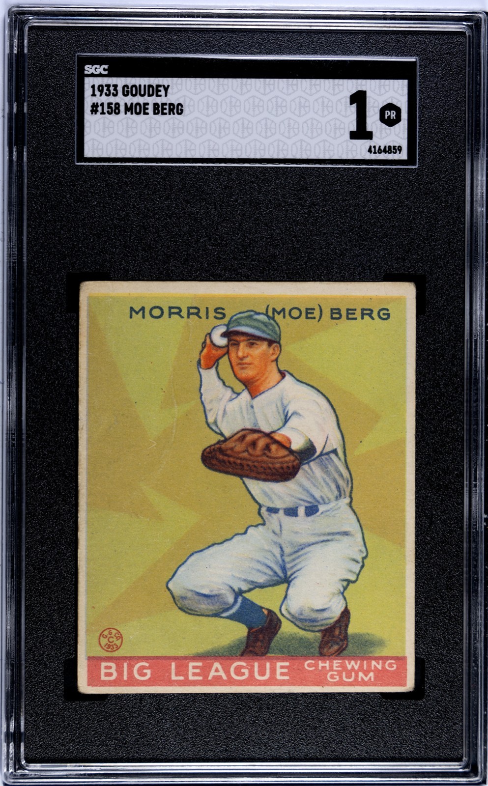 1933 GOUDEY MOE BERG  #158  SGC 1