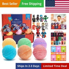 Superhero Bath Bombs for Kids with Surprise Toys Inside 6 Pack - Large Bubble...