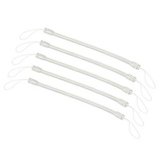5 Pcs 8" Plastic Retractable Spring Coil Strap Key Holder Lanyard Transparent