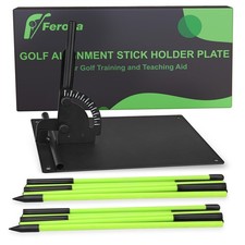 Feroca Upgraded Golf Alignment Stick Holder with Anti-Tip Base, Golf Swing Pl...