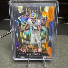 2025 Panini Select - Concourse Puka Nacua #21 Black & Orange Shock Prizm