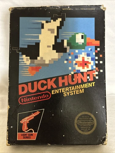 Duck Hunt Nintendo NES Black Box 1985 5-Screw Authentic Tested Hang Tab CIB