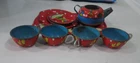 Vtg The OHIO ART Co Childs Tin Tea Set Skating Dutch Boy & Girl, Duck, Windmills