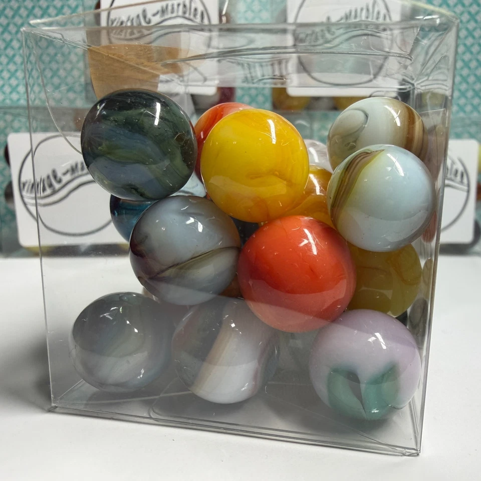 Lote de 30 canicas mixtas clásicas JABO Early Run para coleccionistas ~ tamaño .625" = 5/8" como nuevas Foto 4 de 4