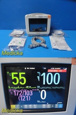 2015 Philips IntelliVue MP5 M8105A Patient Monitor ECG SpO2 NIBP w/ Leads ~39716