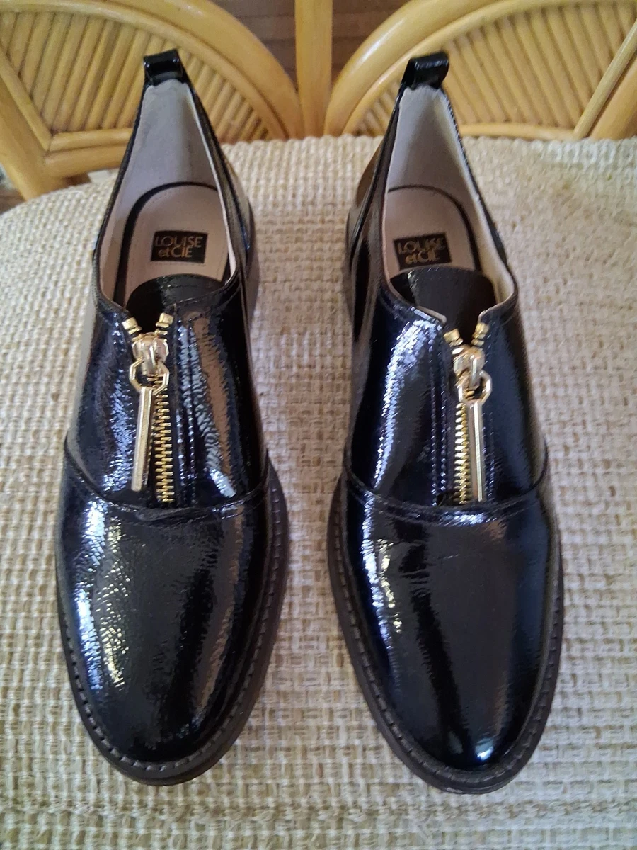 Louise et CIE Womens Black Patent Leather Gold Buckle 8M NWOT Louise et cie black loafers - Gem main image 4