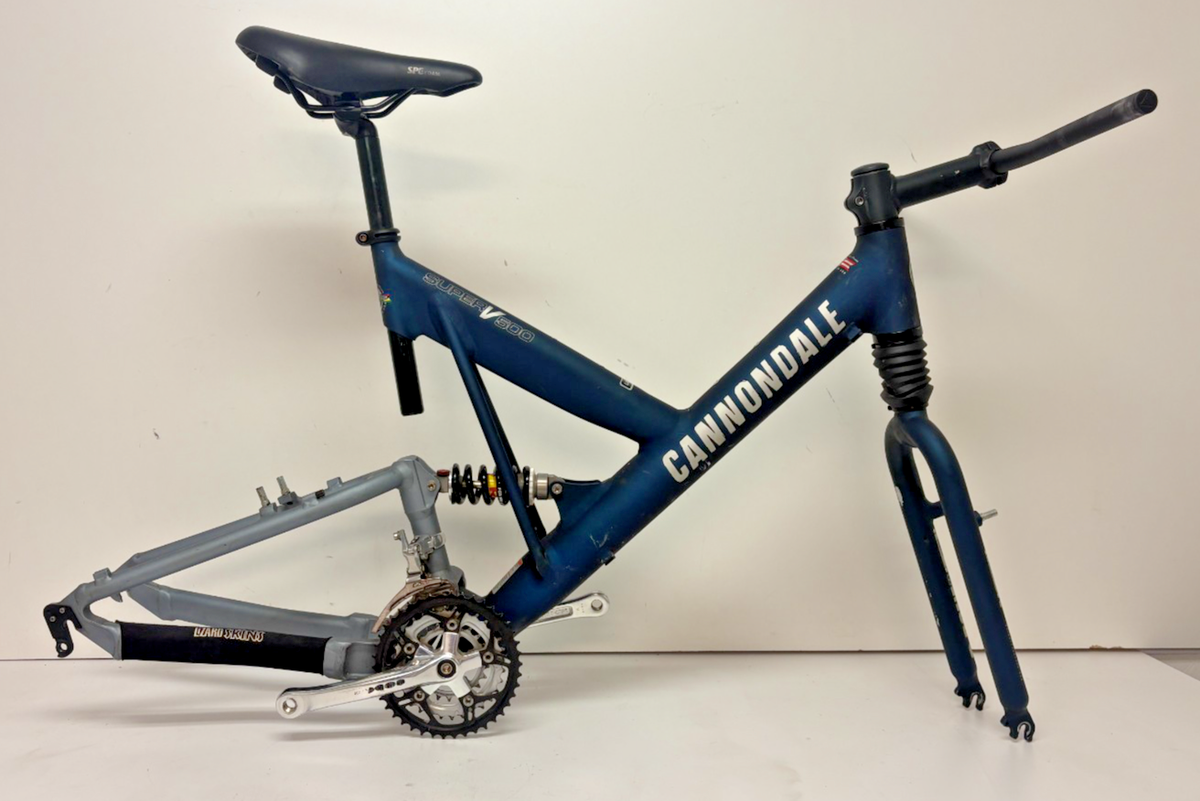 1998 Cannondale Super V 500 Large Aluminum Mountain Bike Frame Fox