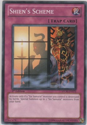 Yugioh! MP Shien's Scheme - STOR-EN075 - Common - 1st Edition Moderately Played,