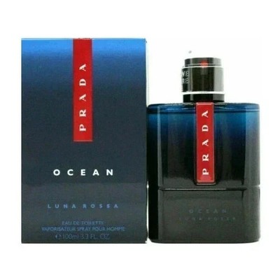 Prada Luna Rossa Ocean by Prada, 3.3 oz EDT Spray for Men - New sealed Box