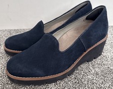 Vionic Women  s Size 6.5 Willa BlueSuede Slip On Loafers Wedge NICE